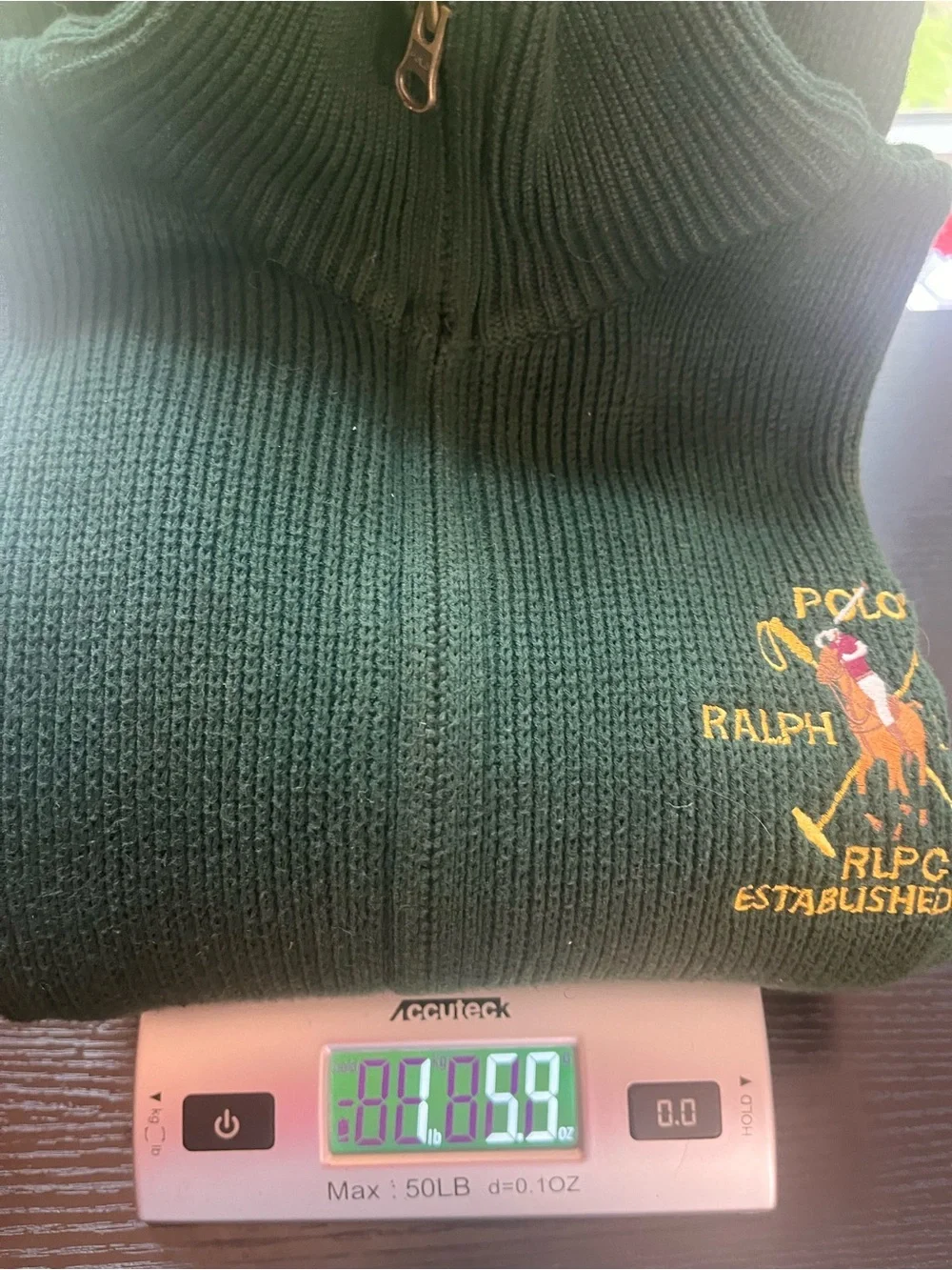Polo Ralph Lauren Full Zip Sweater Boys Medium Green Embroidered Cardigan Preppy